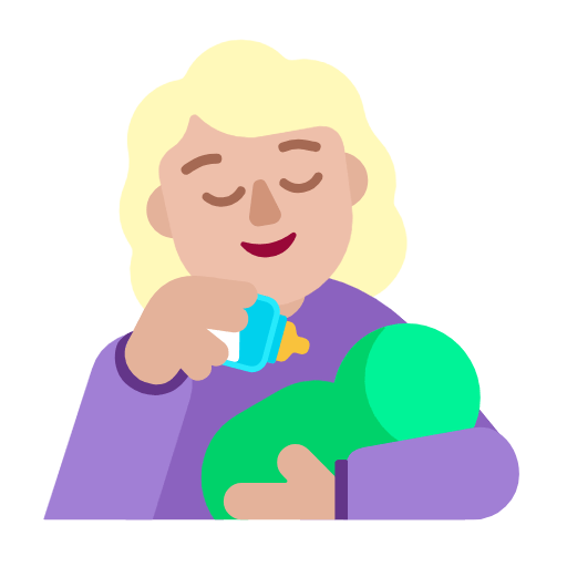 Emoji 👩🏼‍🍼 Donna Che Allatta: Carnagione Abbastanza Chiara su Microsoft Windows 11 23H2.
