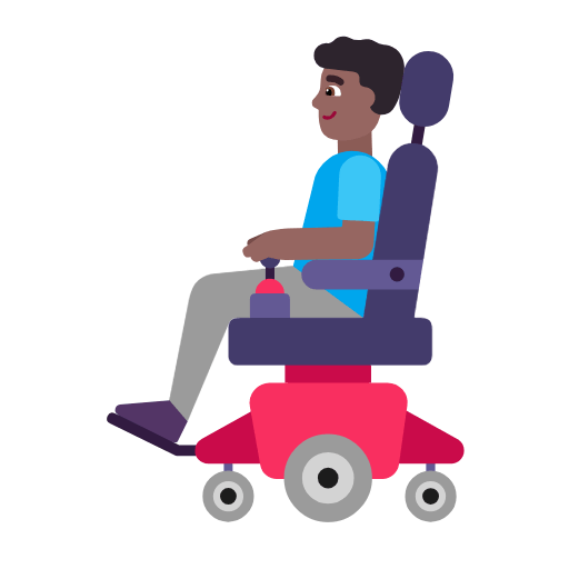 👨🏾‍🦼 Emoji Mann in elektrischem Rollstuhl: mitteldunkle Hautfarbe Microsoft Windows 11 23H2.