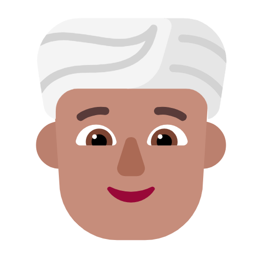 Emoji 👳🏽 Persona Con Turbante: Carnagione Olivastra su Microsoft Windows 11 23H2.
