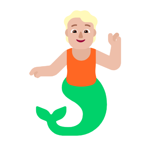 🧜🏼 Emoji Persona Sirena: Tono De Piel Claro Medio en Microsoft Windows 11 23H2.