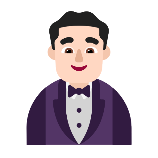 🤵🏻‍♂️ Emoji Hombre Con Esmoquin: Tono De Piel Claro en Microsoft Windows 11 23H2.