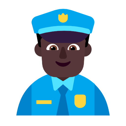 👮🏿‍♂️ Emoji Policial Homem: Pele Escura na Microsoft Windows 11 23H2.