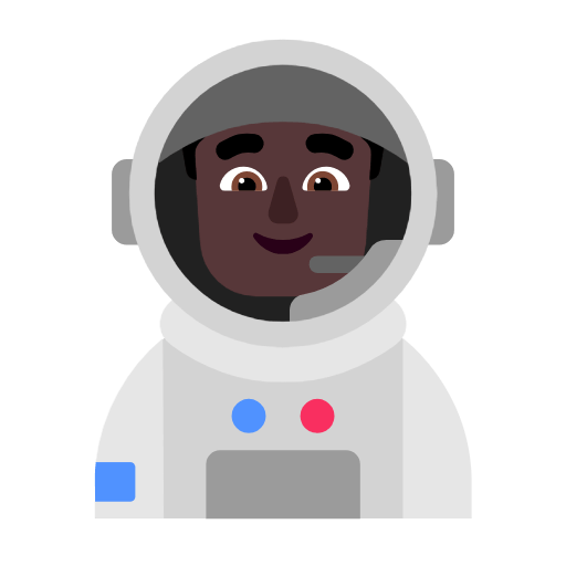 👨🏿‍🚀 Emoji Astronauta Homem: Pele Escura na Microsoft Windows 11 23H2.