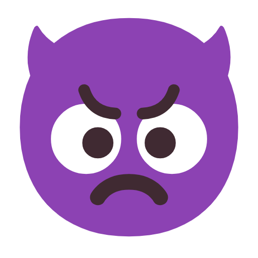 Emoji 👿 Faccina Arrabbiata Con Corna su Microsoft Windows 11 23H2.