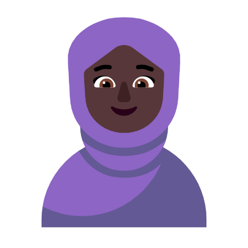 🧕🏿 Emoji Mulher Com Véu: Pele Escura na Microsoft Windows 11 23H2.