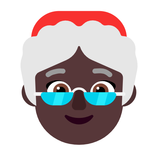 Emoji 🤶🏿 Mamma Natale: Carnagione Scura su Microsoft Windows 11 23H2.