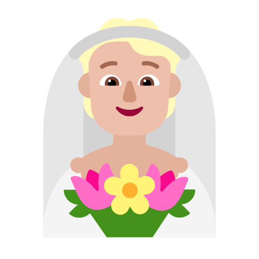 Emoji 👰🏼 Persona Con Velo: Carnagione Abbastanza Chiara su Microsoft Windows 11 23H2.