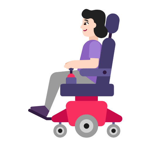 👩🏻‍🦼 Emoji Frau in elektrischem Rollstuhl: helle Hautfarbe Microsoft Windows 11 23H2.