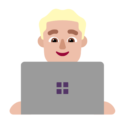 Emoji 👨🏼‍💻 Tecnologo: Carnagione Abbastanza Chiara su Microsoft Windows 11 23H2.