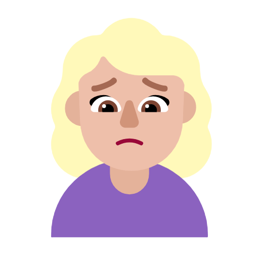 Emoji 🙍🏼‍♀️ Donna Corrucciata: Carnagione Abbastanza Chiara su Microsoft Windows 11 23H2.