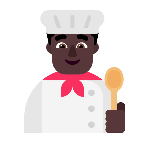 👨🏿‍🍳 Emoji Cocinero: Tono De Piel Oscuro en Microsoft Windows 11 23H2.