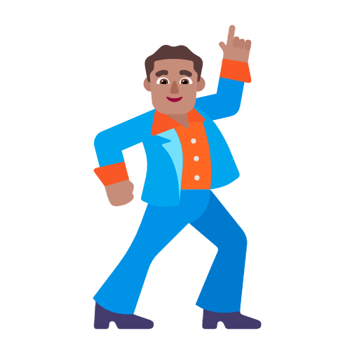 🕺🏽 Emoji tanzender Mann: mittlere Hautfarbe Microsoft Windows 11 23H2.