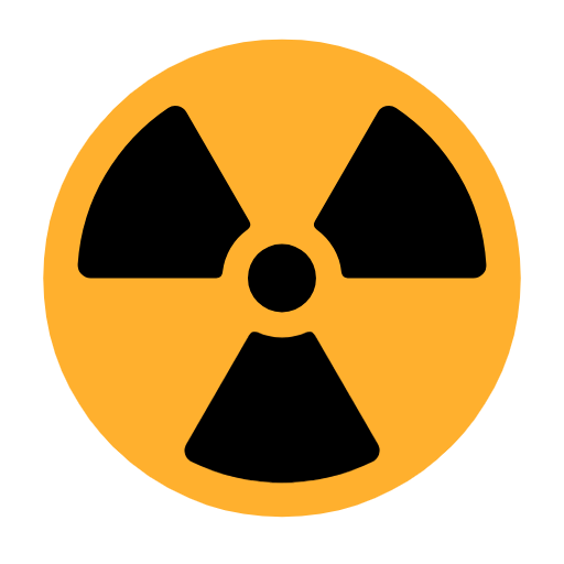 Emoji ☢️ Simbolo Della Radioattività su Microsoft Windows 11 23H2.