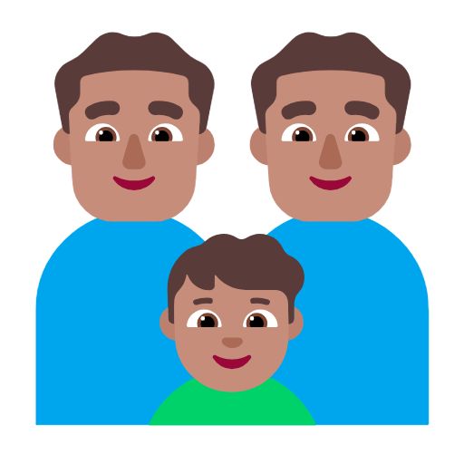 👨🏽‍👨🏽‍👦🏽 Emoji Família - Homem, Homem, Menino: Pele Morena na Microsoft Windows 11 23H2.