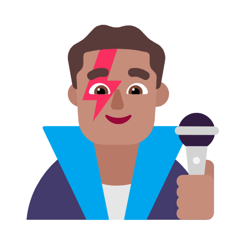 👨🏽‍🎤 Emoji Cantante Hombre: Tono De Piel Medio en Microsoft Windows 11 23H2.