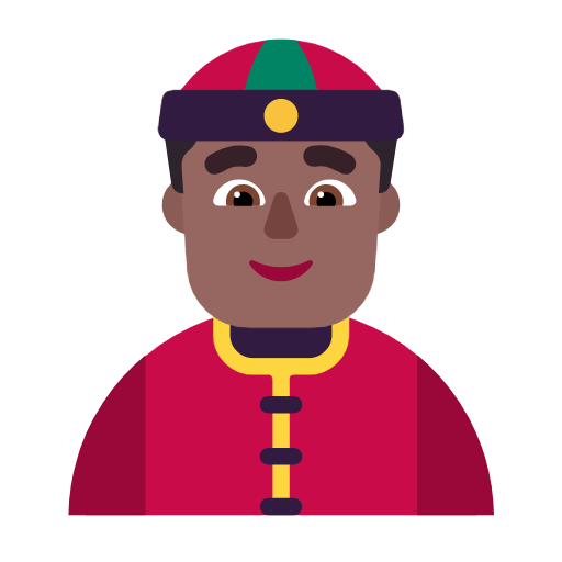 👲🏾 Emoji Hombre Con Gorro Chino: Tono De Piel Oscuro Medio en Microsoft Windows 11 23H2.