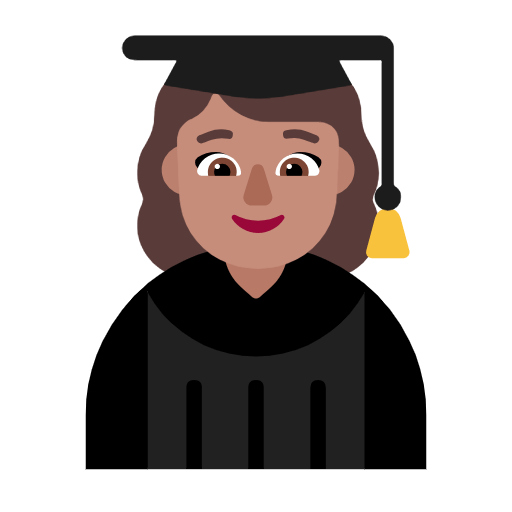 Emoji 👩🏽‍🎓 Studentessa: Carnagione Olivastra su Microsoft Windows 11 23H2.