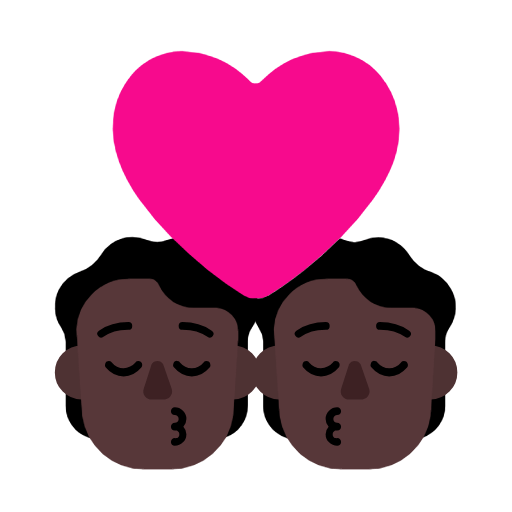 🧑🏿‍❤️‍💋‍🧑🏿 Emoji sich küssendes Paar: Person, Person, dunkle Hautfarbe Microsoft Windows 11 23H2.