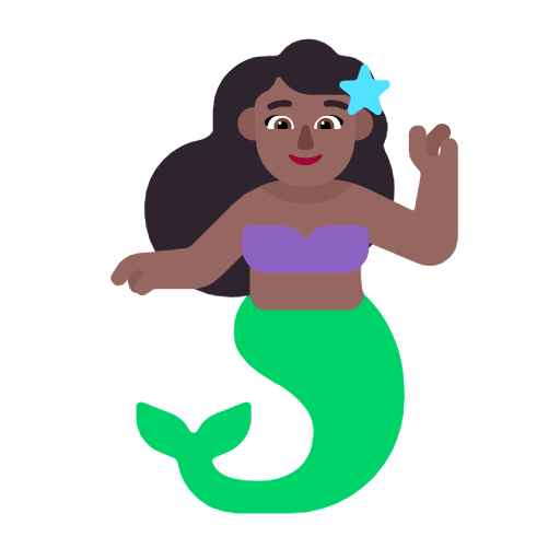 Emoji 🧜🏾‍♀️ Sirena Donna: Carnagione Abbastanza Scura su Microsoft Windows 11 23H2.