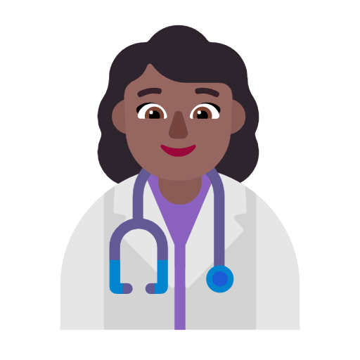 👩🏾‍⚕️ Emoji Profesional Sanitario Mujer: Tono De Piel Oscuro Medio en Microsoft Windows 11 23H2.