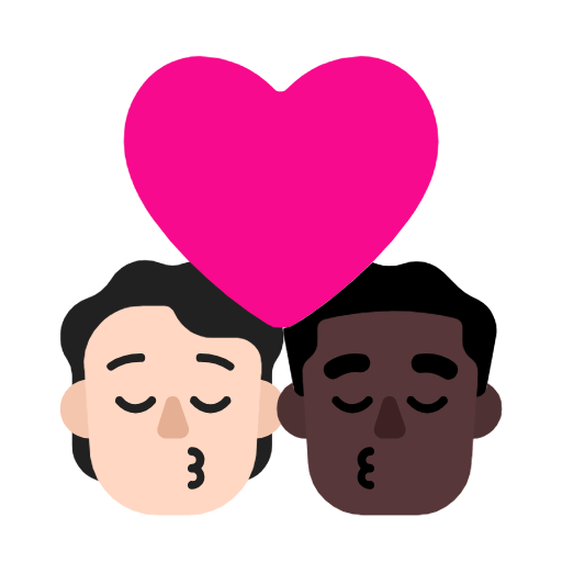 🧑🏻‍❤️‍💋‍👨🏿 Emoji Beijo: Pessoa, Homem, Pele Clara, Pele Escura na Microsoft Windows 11 23H2.