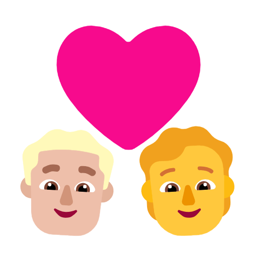 👨🏼‍❤️‍🧑 Emoji Pareja Enamorada: Hombre, Persona, Tono De Piel Claro Medio, Sin tono de piel en Microsoft Windows 11 23H2.