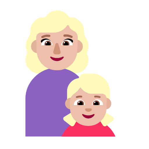 👩🏼‍👧🏼 Emoji Familia - Mujer, Niña: Tono De Piel Claro Medio en Microsoft Windows 11 23H2.