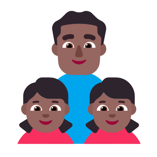 👨🏾‍👧🏾‍👧🏾 Emoji Familie - Mann, Mädchen, Mädchen: mitteldunkle Hautfarbe Microsoft Windows 11 23H2.