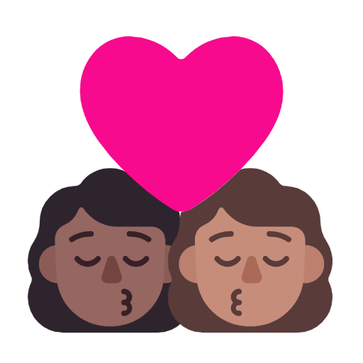 Emoji 👩🏾‍❤️‍💋‍👩🏽 Bacio Tra Coppia - Donna: Carnagione Abbastanza Scura, Donna: Carnagione Olivastra su Microsoft Windows 11 23H2.