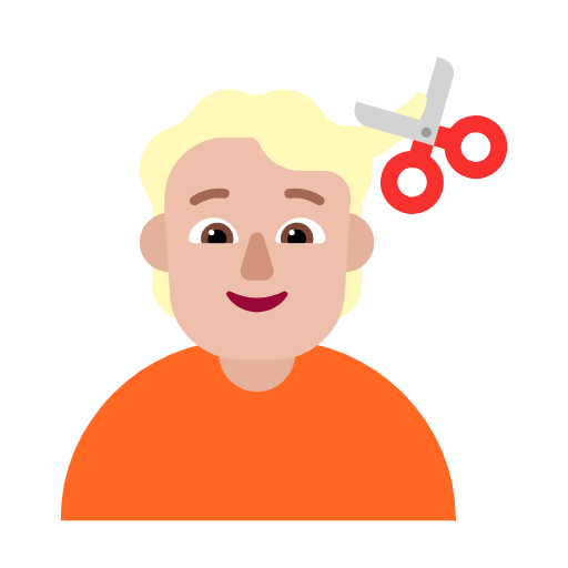 💇🏼 Emoji Person beim Haareschneiden: mittelhelle Hautfarbe Microsoft Windows 11 23H2.