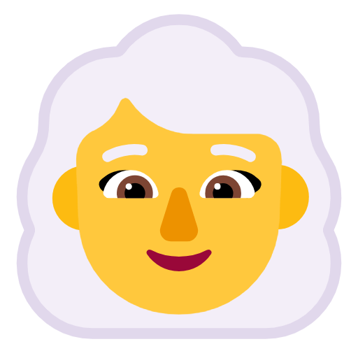 Emoji 👩‍🦳 Donna: Capelli Bianchi su Microsoft Windows 11 23H2.