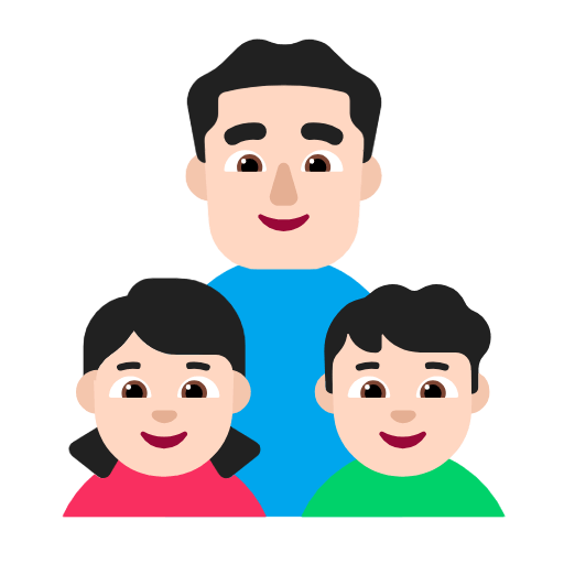 👨🏻‍👧🏻‍👦🏻 Emoji Família - Homem, Menina, Menino: Pele Clara na Microsoft Windows 11 23H2.