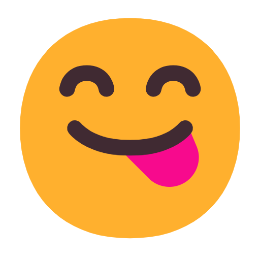 Emoji 😋 Faccina Che Si Lecca I Baffi su Microsoft Windows 11 23H2.