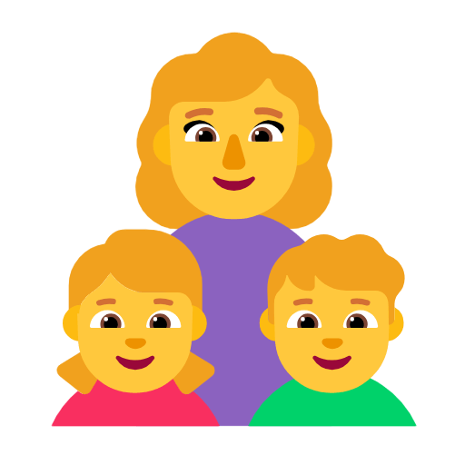 👩‍👧‍👦 Emoji Familia: Mujer, Niña, Niño en Microsoft Windows 11 23H2.