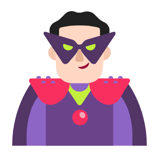 Emoji 🦹🏻‍♂️ Supercattivo Uomo: Carnagione Chiara su Microsoft Windows 11 23H2.