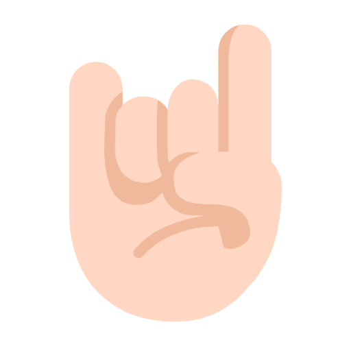 🤘🏻 Emoji Mano Haciendo El Signo De Cuernos: Tono De Piel Claro en Microsoft Windows 11 23H2.