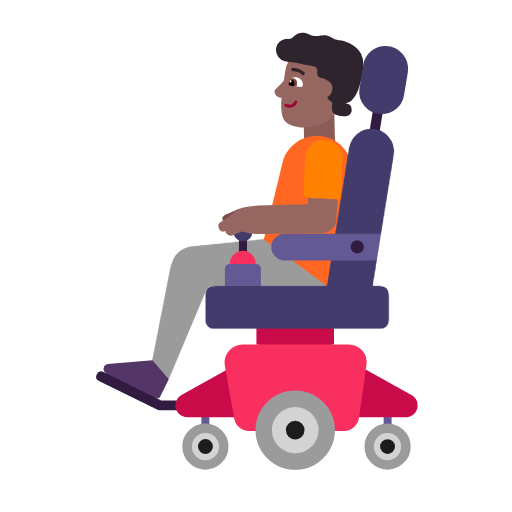 🧑🏾‍🦼 Emoji Person in motorisiertem Rollstuhl: mitteldunkle Hautfarbe Microsoft Windows 11 23H2.