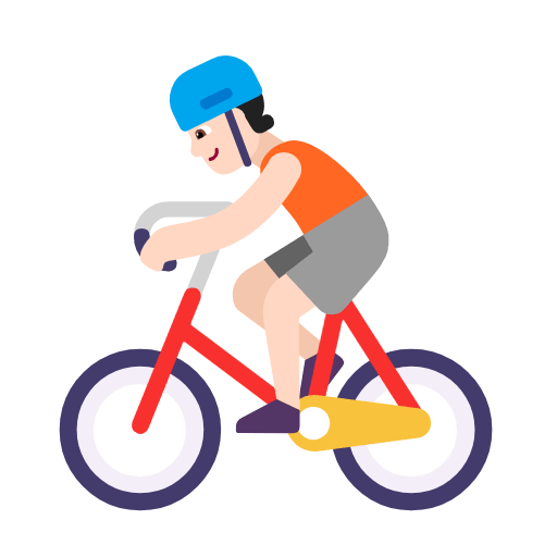 Emoji 🚴🏻 Ciclista: Carnagione Chiara su Microsoft Windows 11 23H2.