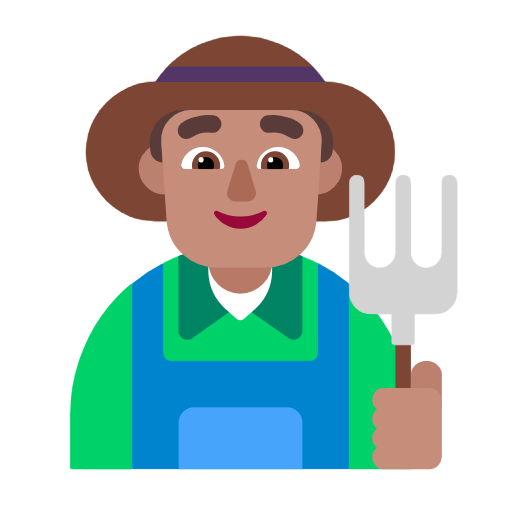 👨🏽‍🌾 Emoji Agricultor: Tono De Piel Medio en Microsoft Windows 11 23H2.