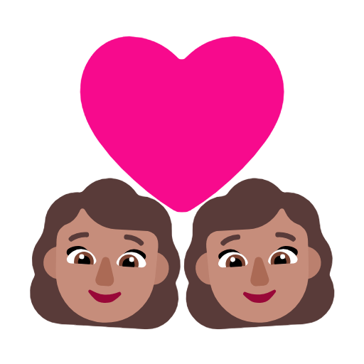 👩🏽‍❤️‍👩🏽 Emoji Pareja Enamorada - Mujer: Tono De Piel Medio, Mujer: Tono De Piel Medio en Microsoft Windows 11 23H2.