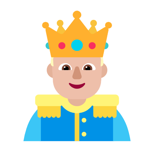 🤴🏼 Emoji Príncipe: Tono De Piel Claro Medio en Microsoft Windows 11 23H2.