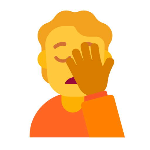 🤦 Emoji sich an den Kopf fassende Person Microsoft Windows 11 23H2.