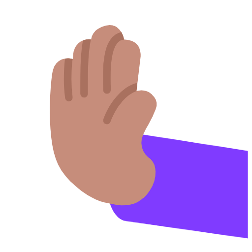 🫷🏽 Emoji Mão A Empurrar Para A Esquerda: Pele Morena na Microsoft Windows 11 23H2.
