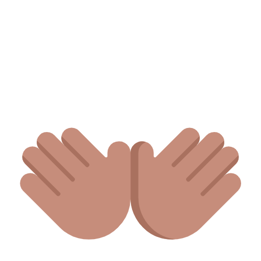 Emoji 👐🏽 Mani Aperte: Carnagione Olivastra su Microsoft Windows 11 23H2.