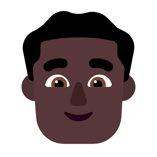 👨🏿 Emoji Hombre: Tono De Piel Oscuro en Microsoft Windows 11 23H2.