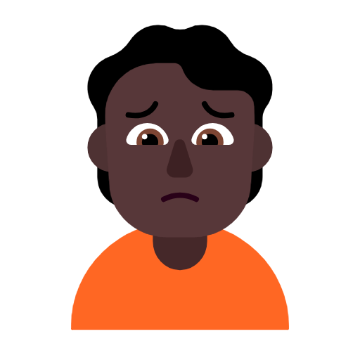 🙍🏿 Emoji missmutige Person: dunkle Hautfarbe Microsoft Windows 11 23H2.