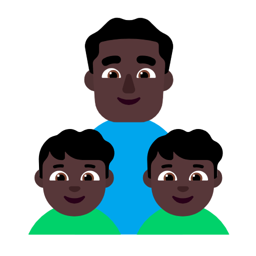 👨🏿‍👦🏿‍👦🏿 Emoji Familia - Hombre, Niño, Niño: Tono De Piel Oscuro en Microsoft Windows 11 23H2.