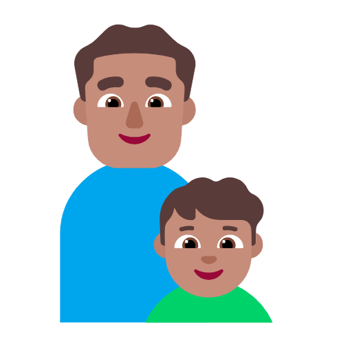 Emoji 👨🏽‍👦🏽 Famiglia - Uomo, Bambino: Carnagione Olivastra su Microsoft Windows 11 23H2.