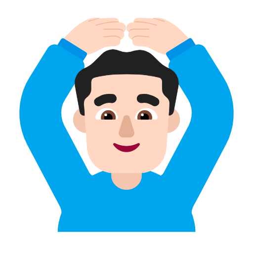 Emoji 🙆🏻‍♂️ Uomo Con Gesto OK: Carnagione Chiara su Microsoft Windows 11 23H2.