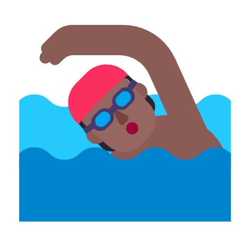 🏊🏾 Emoji Pessoa Nadando: Pele Morena Escura na Microsoft Windows 11 23H2.